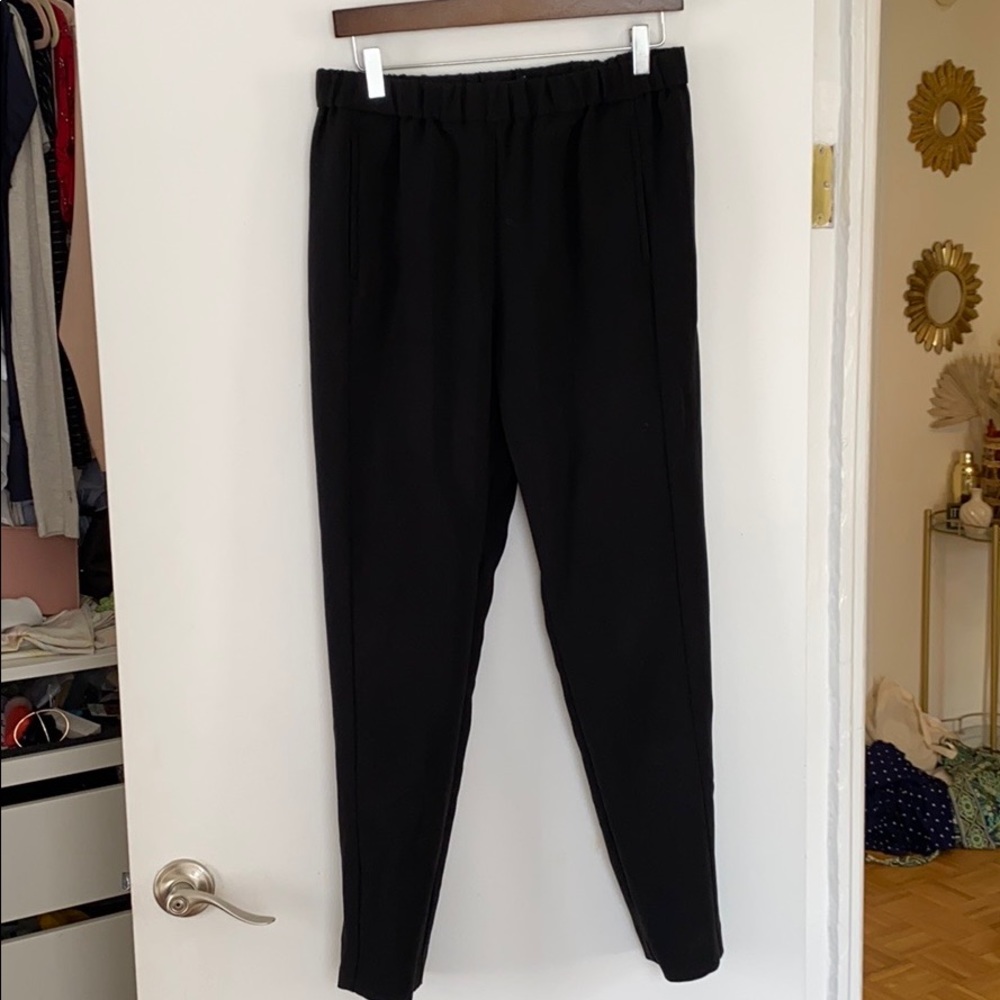 Theory Black Tapered Slacks